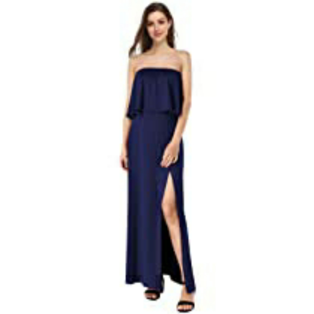 Strapless Maxi W/ Side Split
